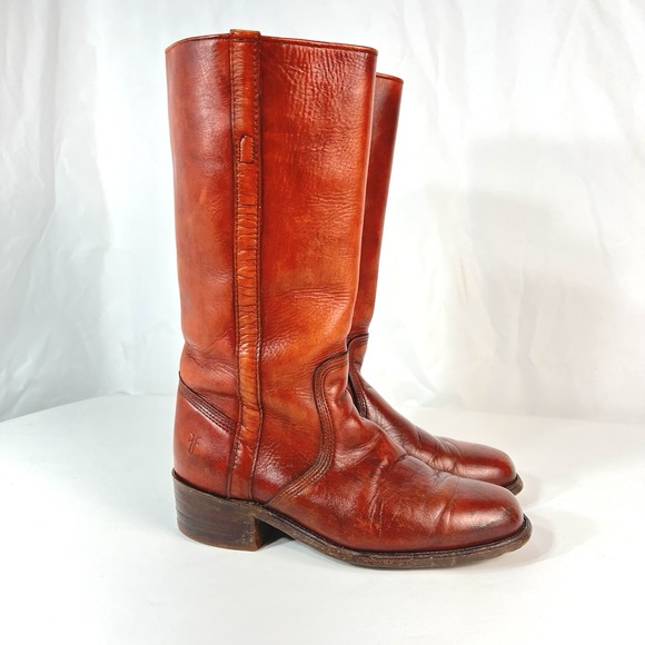 Frye Men's Vintage 70s Campus Boots 3572 size 9D, 13" shaft Red Brown - Picture 2 of 10